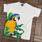 Caryn Elliott Tropical Macaw Graphic Tee | One Size | Vintage 1990s Tourist White T-Shirt |