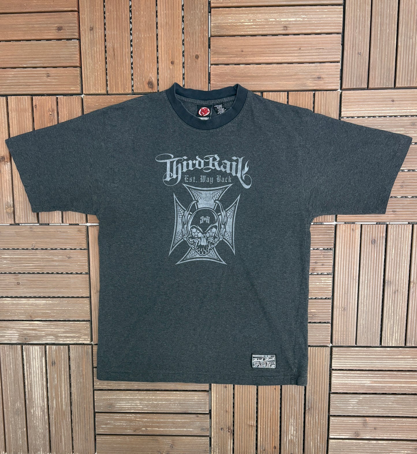 Third Rail Est. Way Back Graphic Tee | Size Medium | Vintage 2000s Promotional Grey T-Shirt |