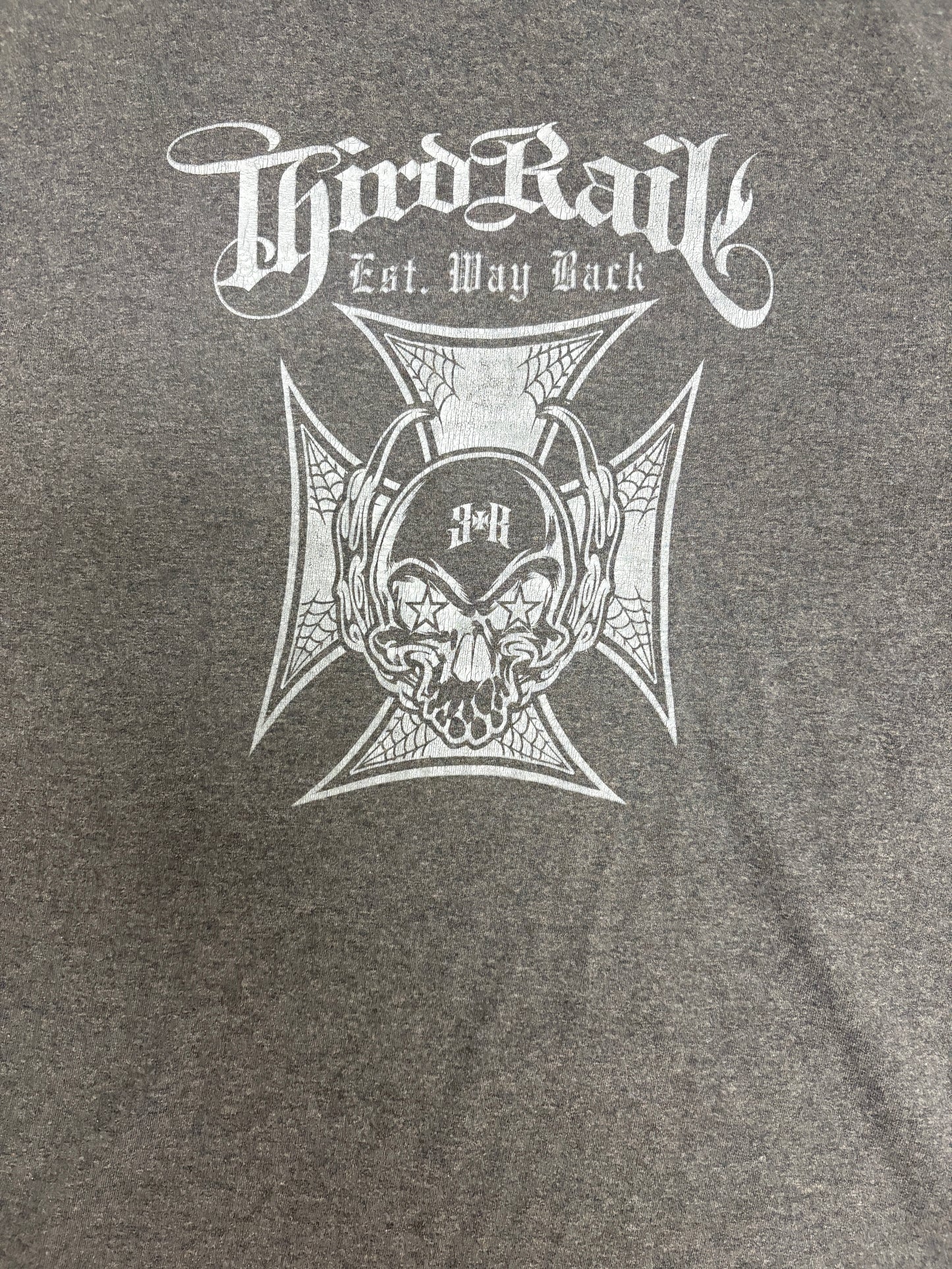 Third Rail Est. Way Back Graphic Tee | Size Medium | Vintage 2000s Promotional Grey T-Shirt |