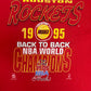 Houston Rockets Back To Back Champions Graphic Tee | Size Large | Vintage 1990s NBA Basketball Red T-Shirt |