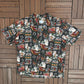 Hula & Surfing Graphic Hawaiian Shirt | Size X-Large | Vintage 1990s Scenic Hawaiian Shirt |
