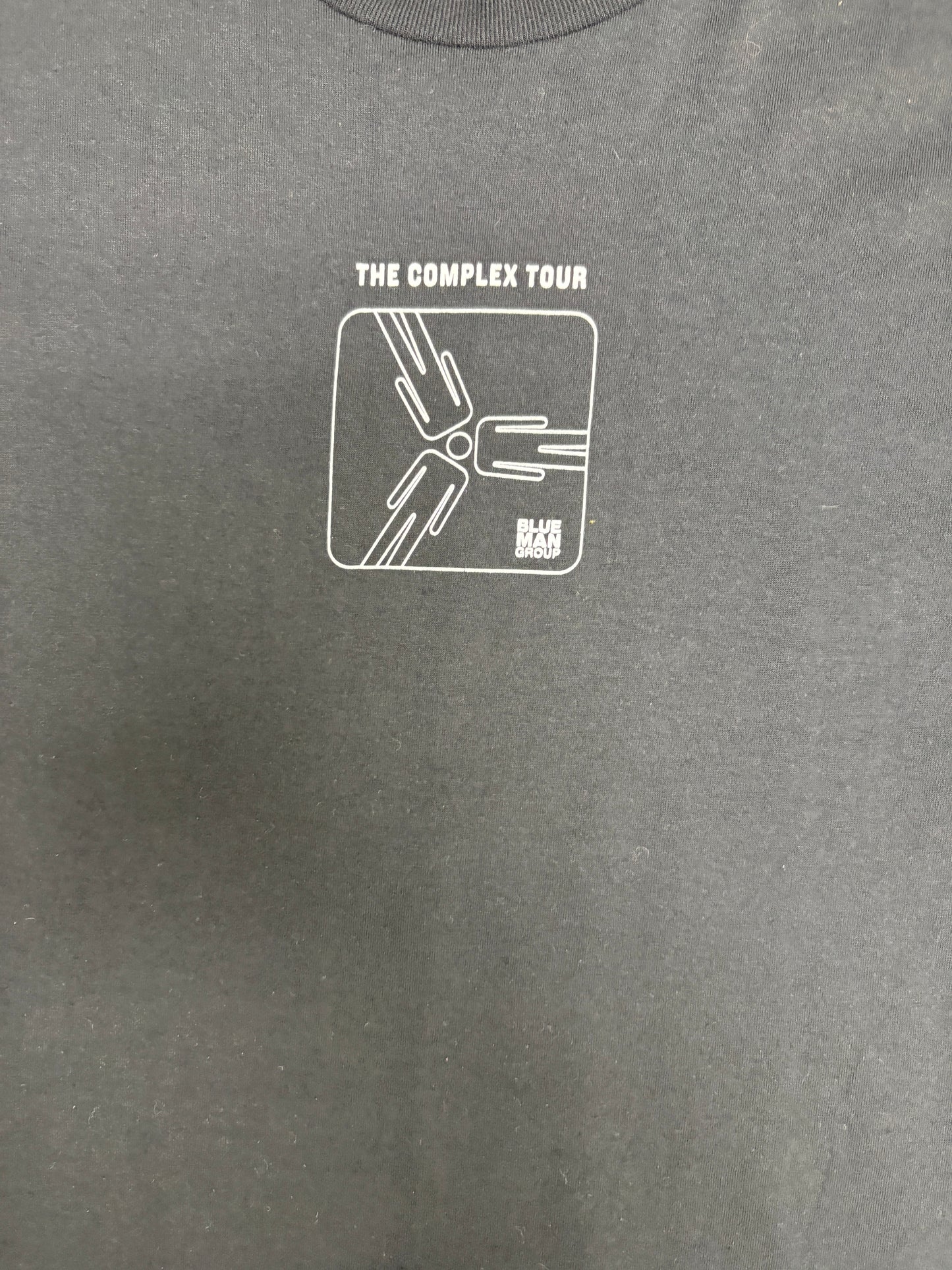 Blue Man Group The Complex Tour Graphic Tee | Size X-Large | Vintage 2000s Promotional Rock Black T-Shirt |