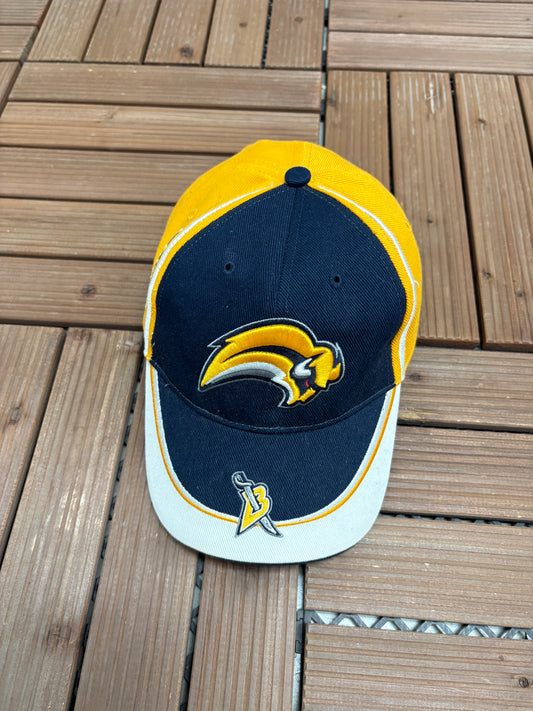 Buffalo Sabres Embroidered Graphic Hat | Strap Back | Vintage 2000s NHL Hockey Blue Cap |