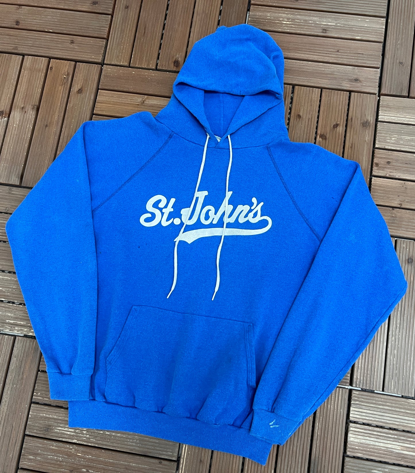 St. John's Newfoundland, Canada Graphic Hoodie | Size Large | Vintage 1990s Blue Tourist Sweater |