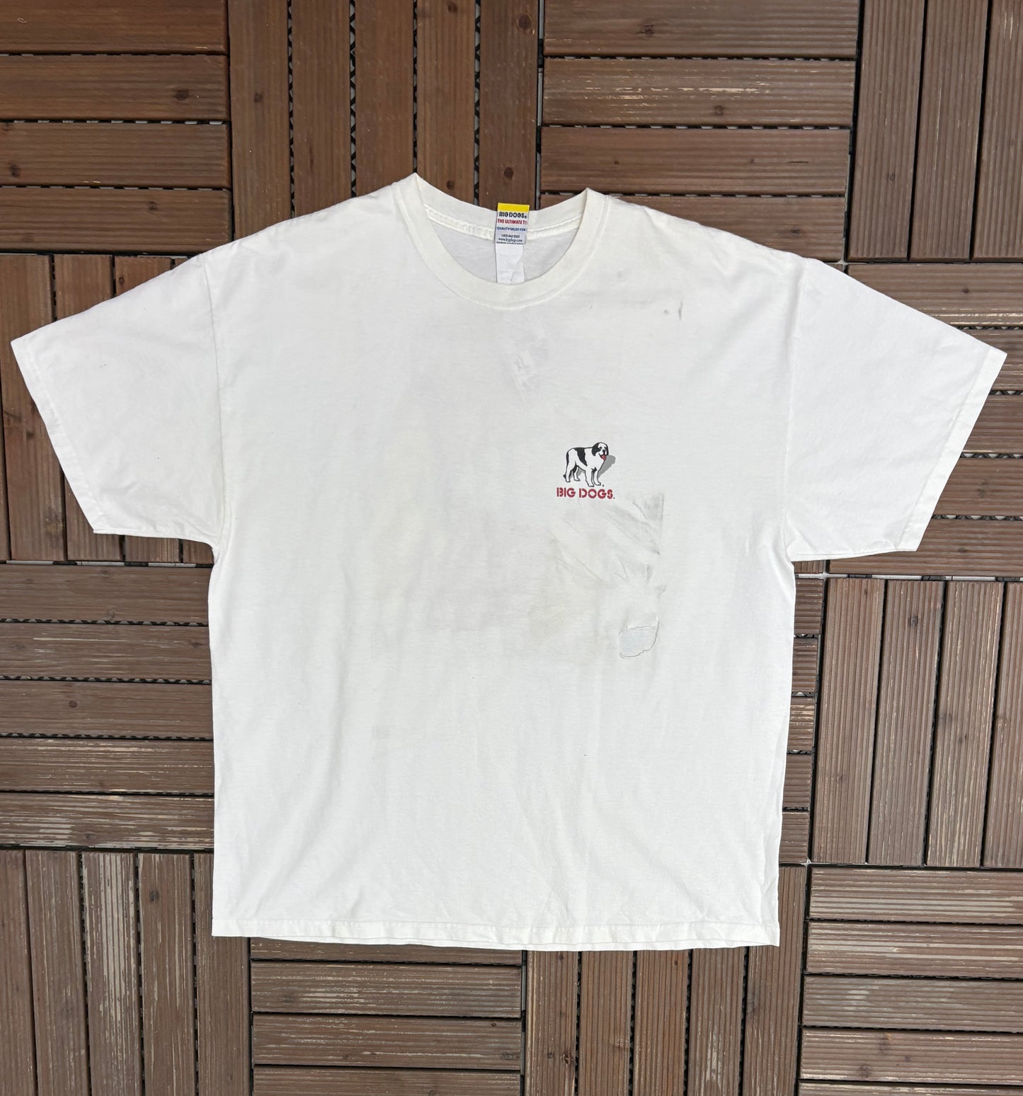 Big Dogs "Spider Dog" Peter Barker Graphic Tee | Size X-Large | Vintage 2000s Cartoon Dog White T-Shirt |