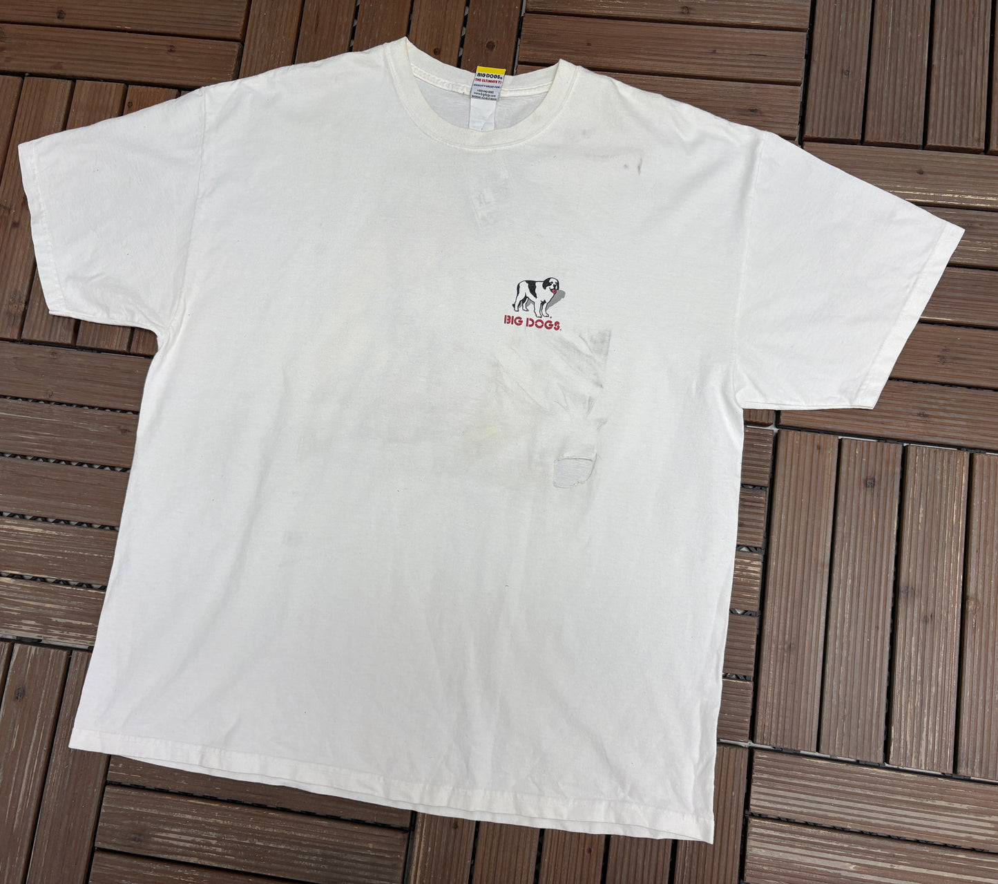 Big Dogs "Spider Dog" Peter Barker Graphic Tee | Size X-Large | Vintage 2000s Cartoon Dog White T-Shirt |