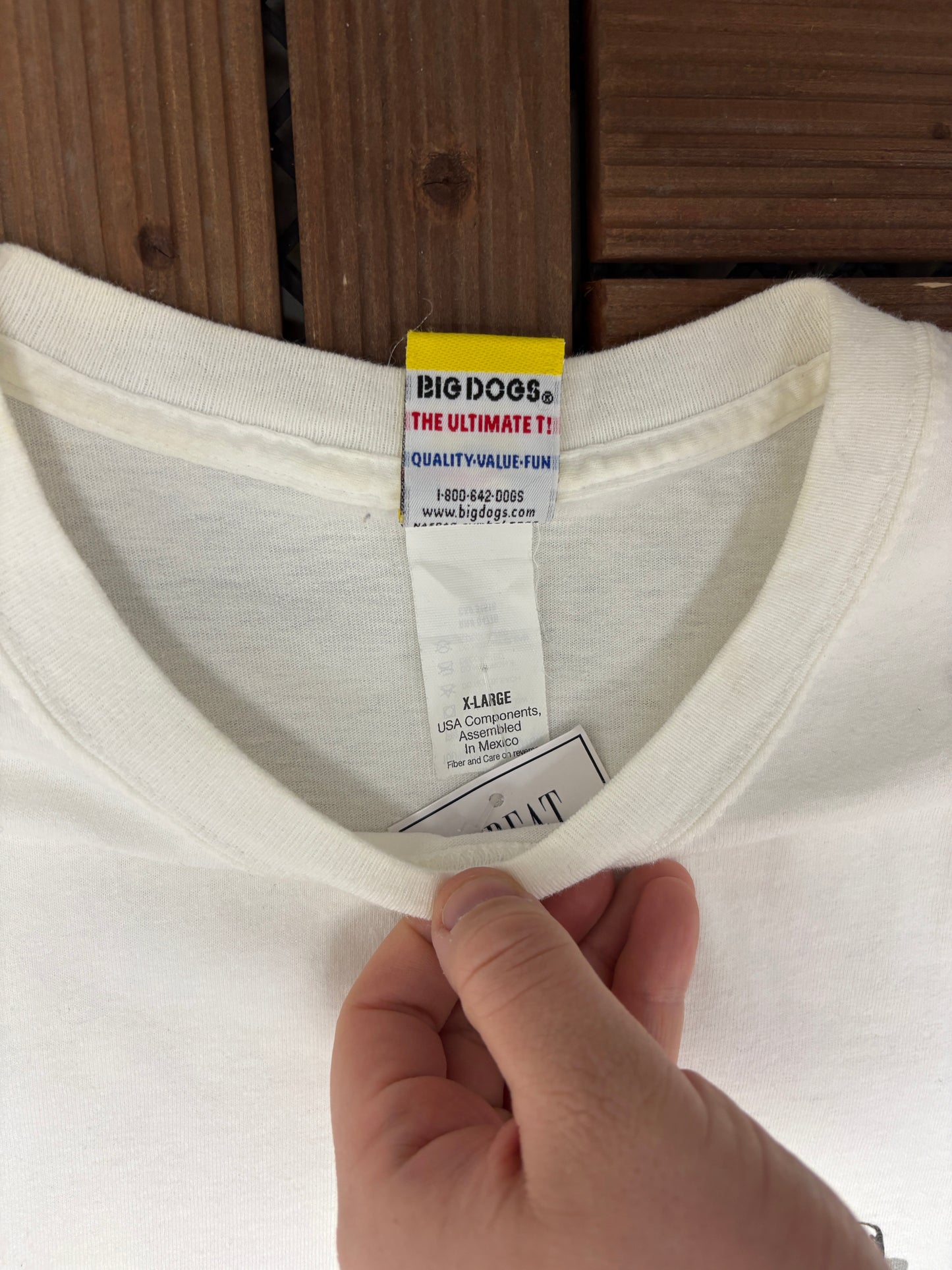 Big Dogs "Spider Dog" Peter Barker Graphic Tee | Size X-Large | Vintage 2000s Cartoon Dog White T-Shirt |