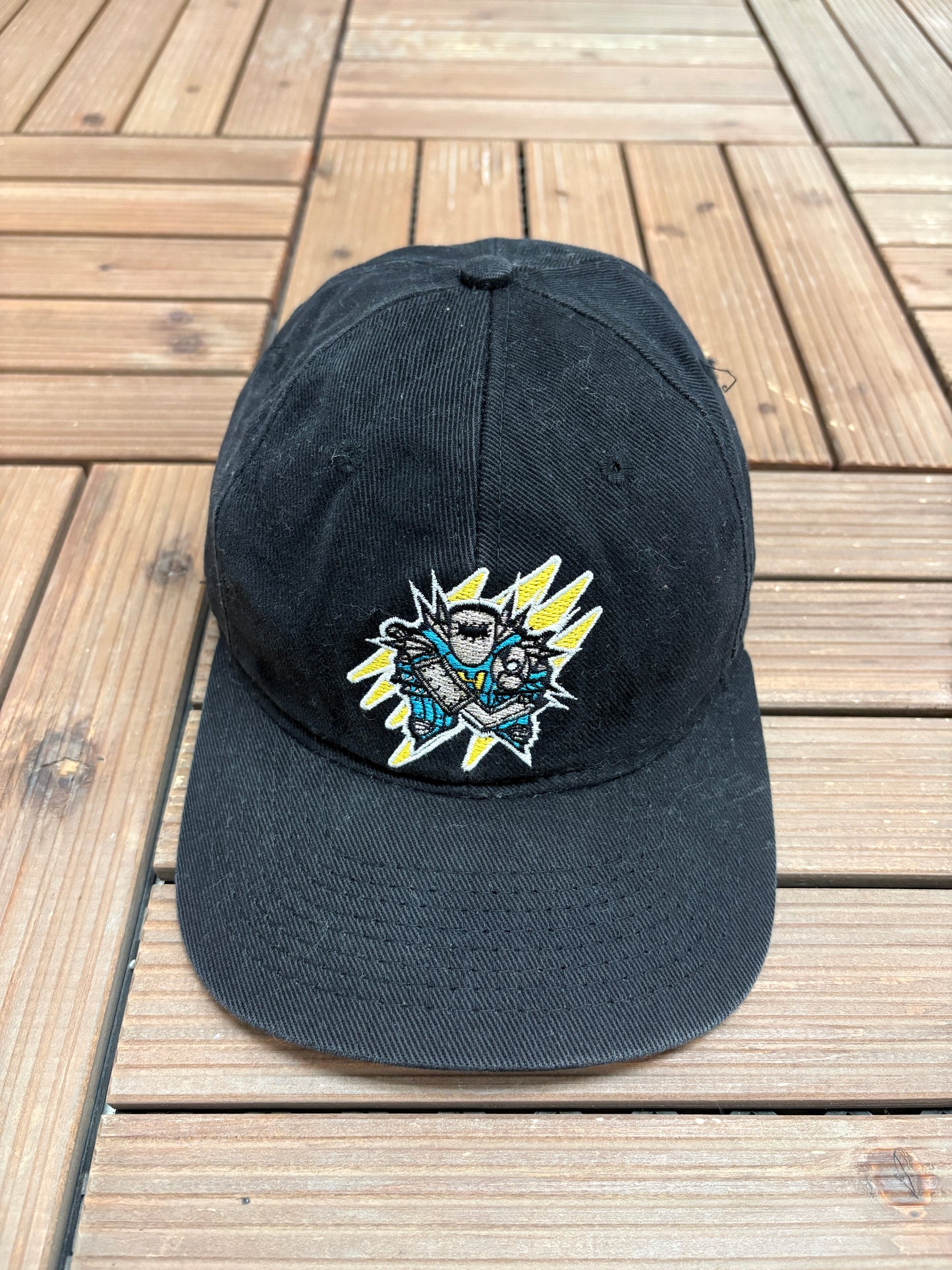 Hamilton Steelheads Graphic Hat | Metal Clasp | Vintage 1990s Promotional Black Cap |
