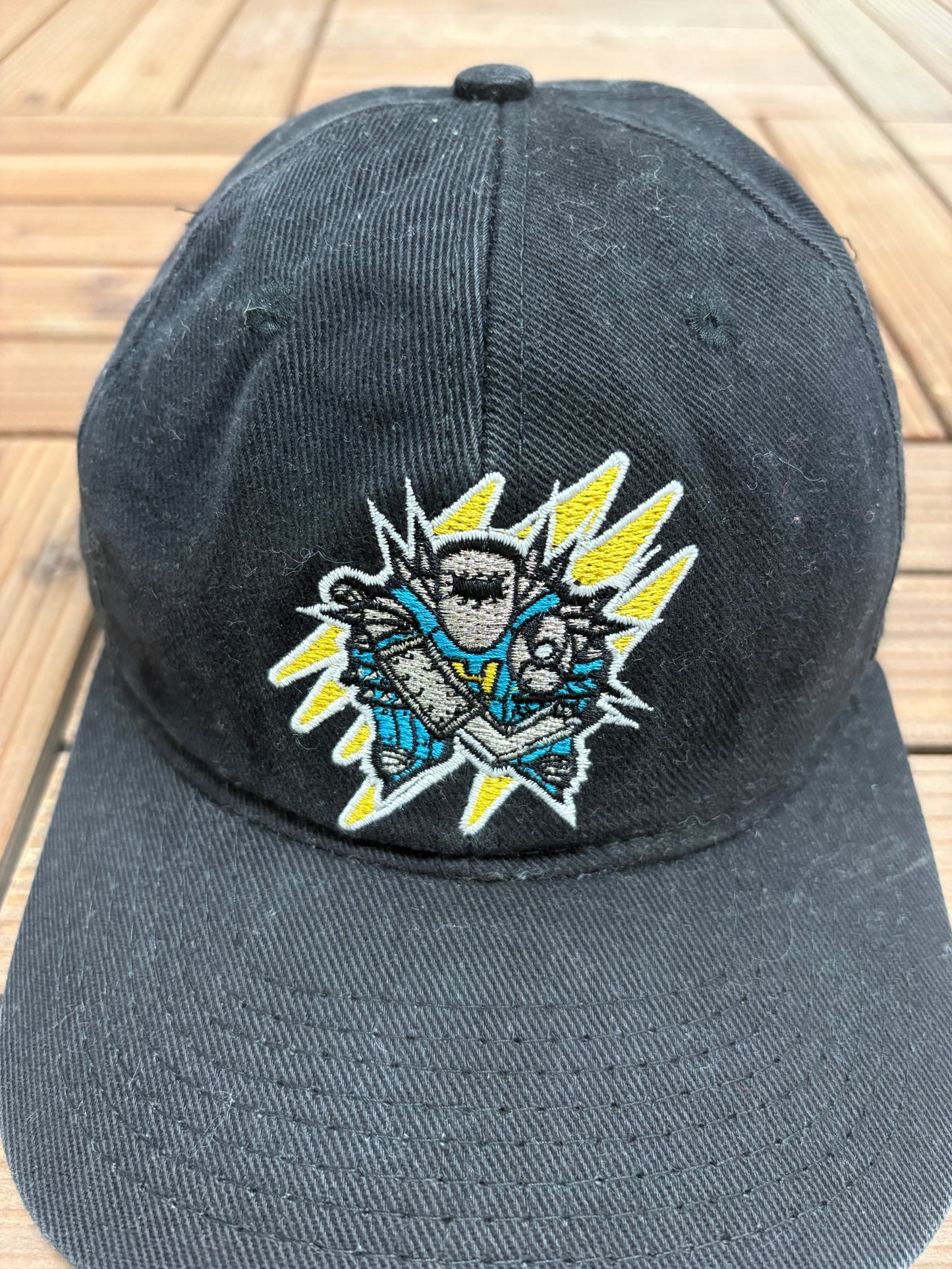 Hamilton Steelheads Graphic Hat | Metal Clasp | Vintage 1990s Promotional Black Cap |