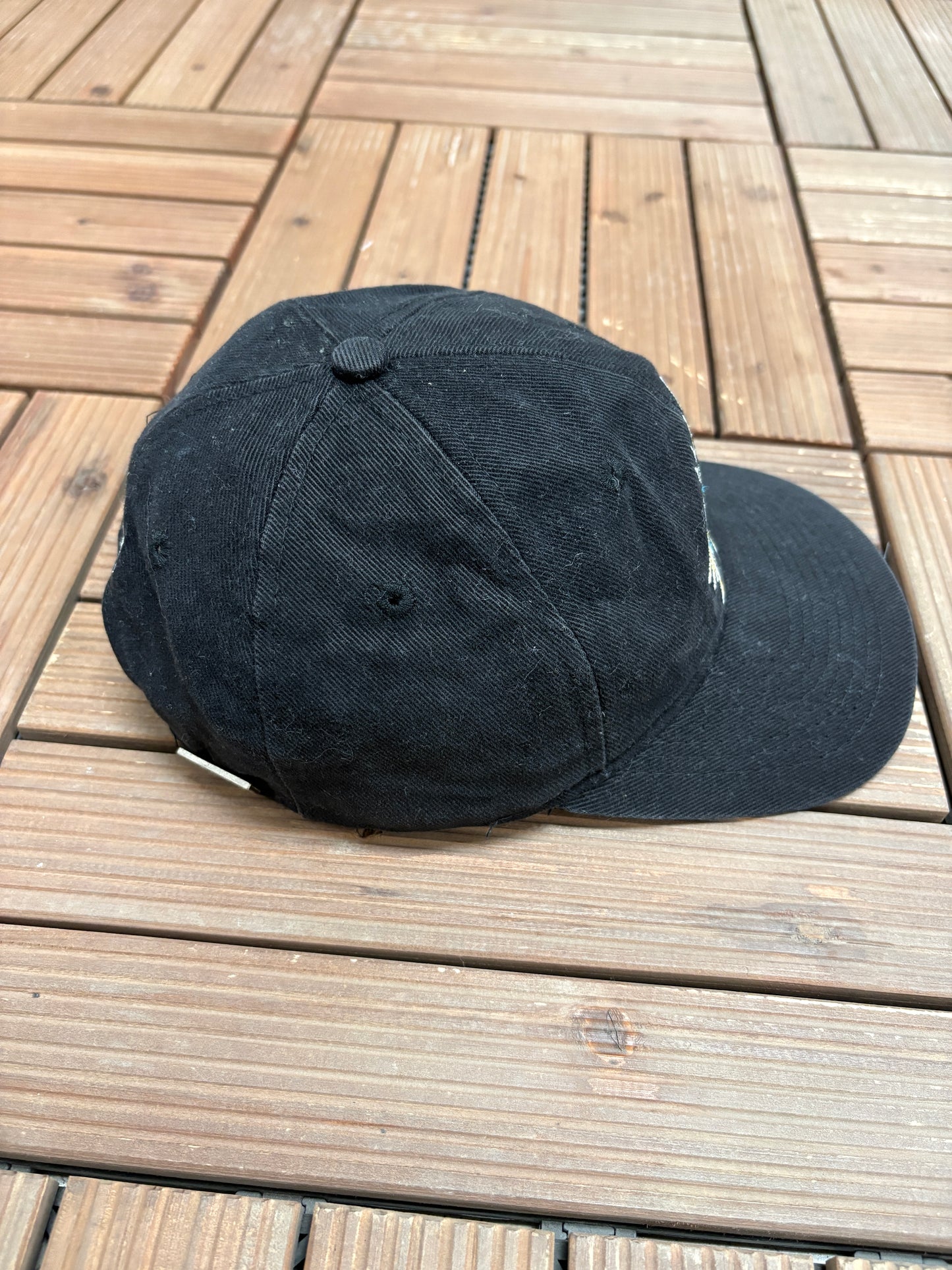 Hamilton Steelheads Graphic Hat | Metal Clasp | Vintage 1990s Promotional Black Cap |