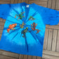 Wild Wear Frogs Graphic Tee | Size XX-Large | Vintage 1990s Animal Promotional AOP Blue T-Shirt |