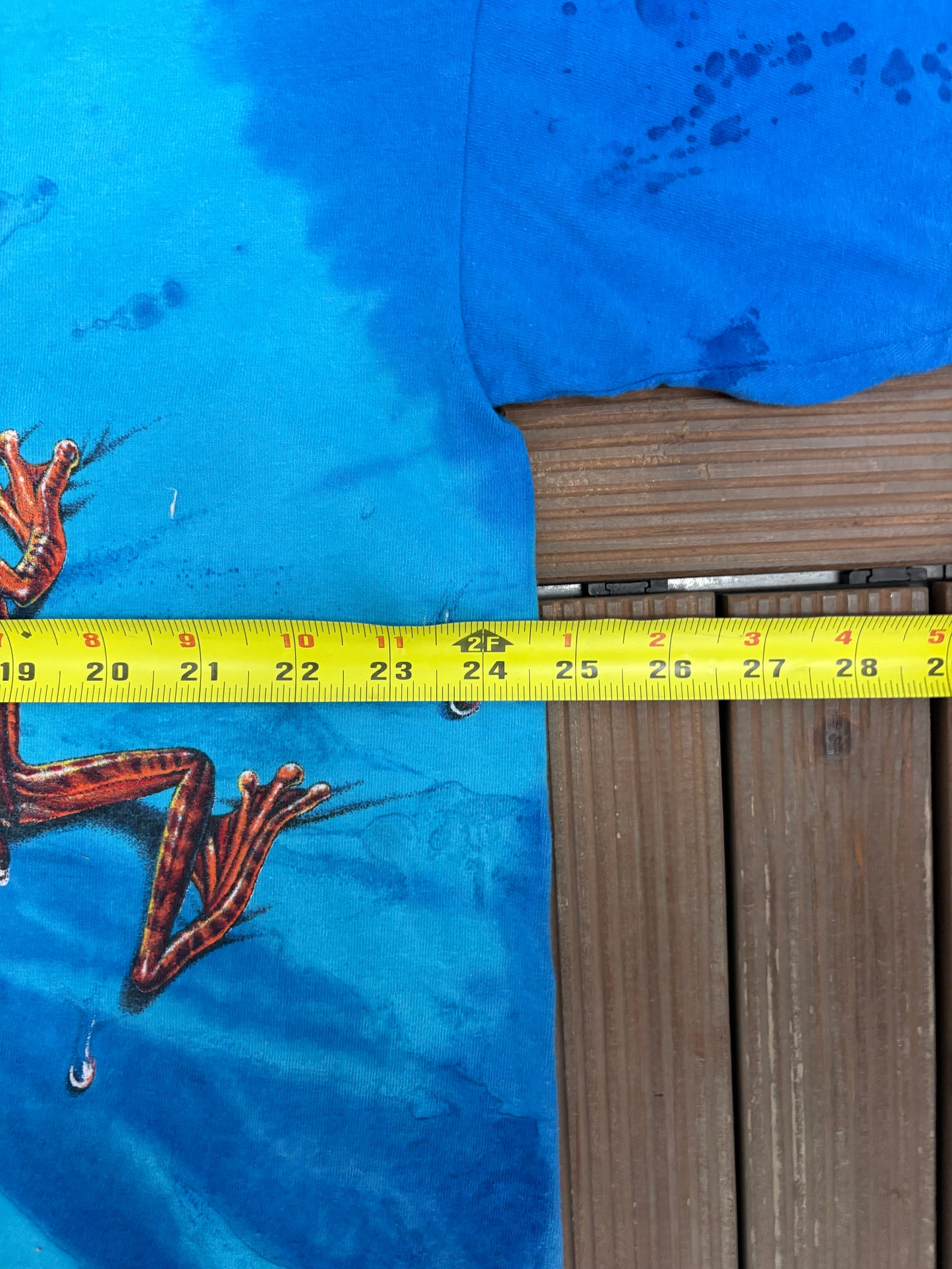 Wild Wear Frogs Graphic Tee | Size XX-Large | Vintage 1990s Animal Promotional AOP Blue T-Shirt |