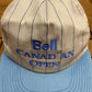 Bell Canadian Open Golf Graphic Hat | Snap Back | Vintage 1990s Golf Pinstripe Grey Cap |