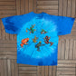 Wild Wear Frogs Graphic Tee | Size XX-Large | Vintage 1990s Animal Promotional AOP Blue T-Shirt |