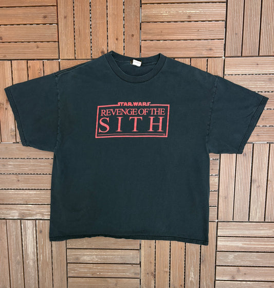 Star Wars Revenge Of The Sith Graphic Tee | Size XX-Large | Vintage 2000s Promotional Movie Black T-Shirt |
