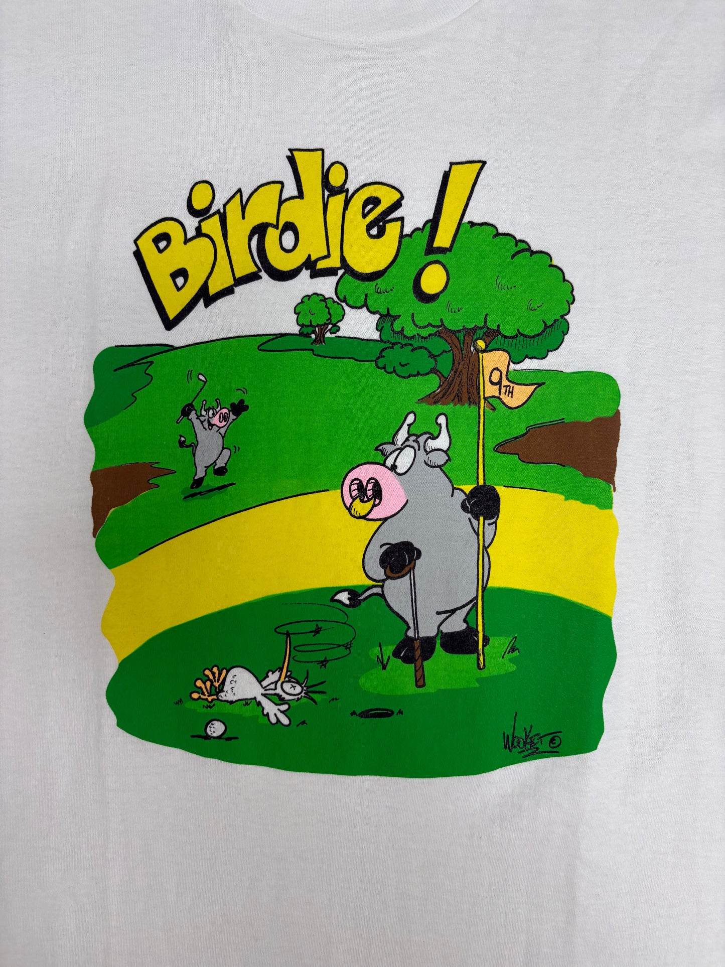 A Herd of Laughter Golf Birdie! Graphic Tee | Size X-Large | Vintage 1990s Funny White T-Shirt | (Copy)