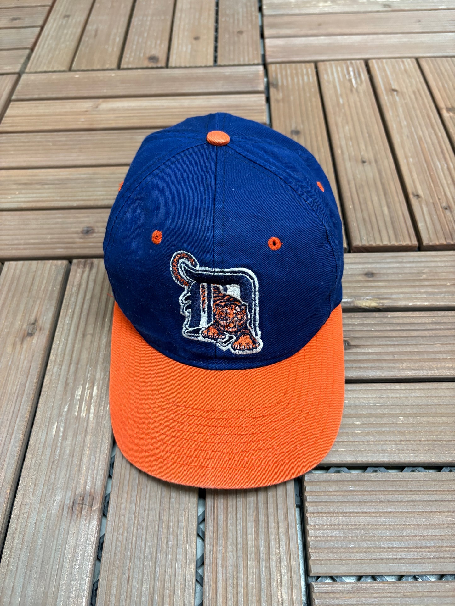 Detroit Tigers Embroidered Graphic Hat | Snap Back | Vintage 2000s MLB Baseball Blue Cap |