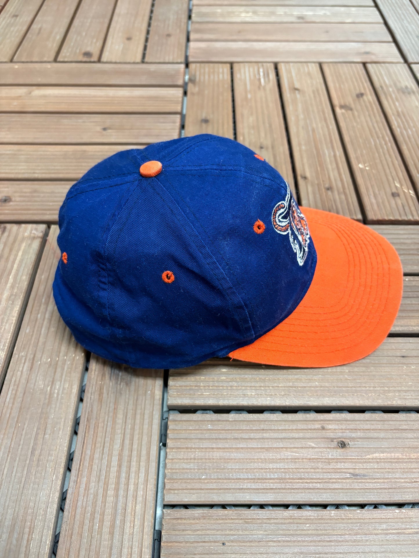 Detroit Tigers Embroidered Graphic Hat | Snap Back | Vintage 2000s MLB Baseball Blue Cap |