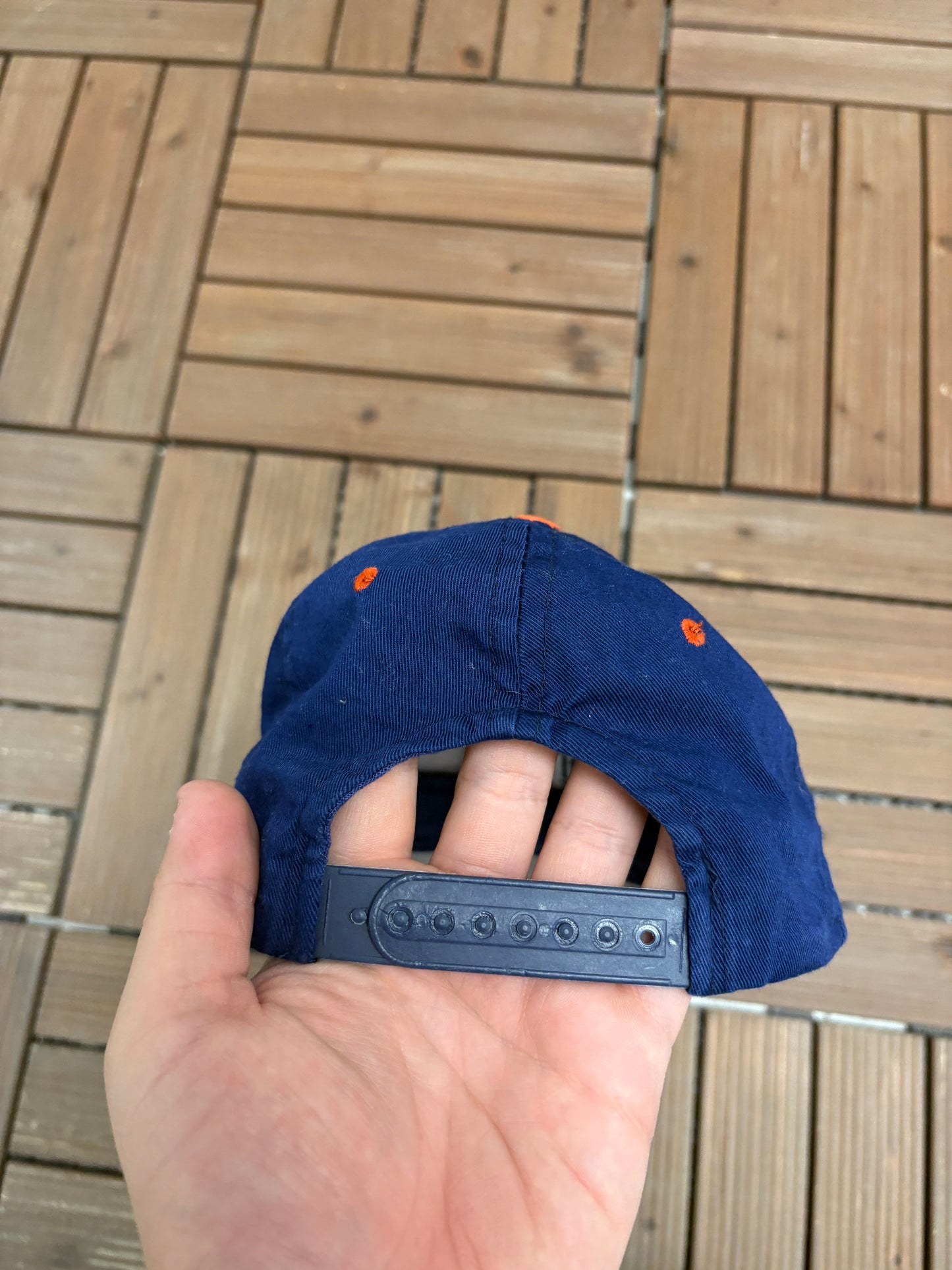 Detroit Tigers Embroidered Graphic Hat | Snap Back | Vintage 2000s MLB Baseball Blue Cap |