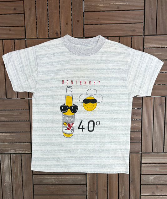 Sol Cerveza Monterey, Mexico Graphic Tee | Size Large | Vintage 1990s Promotional Grey T-Shirt |