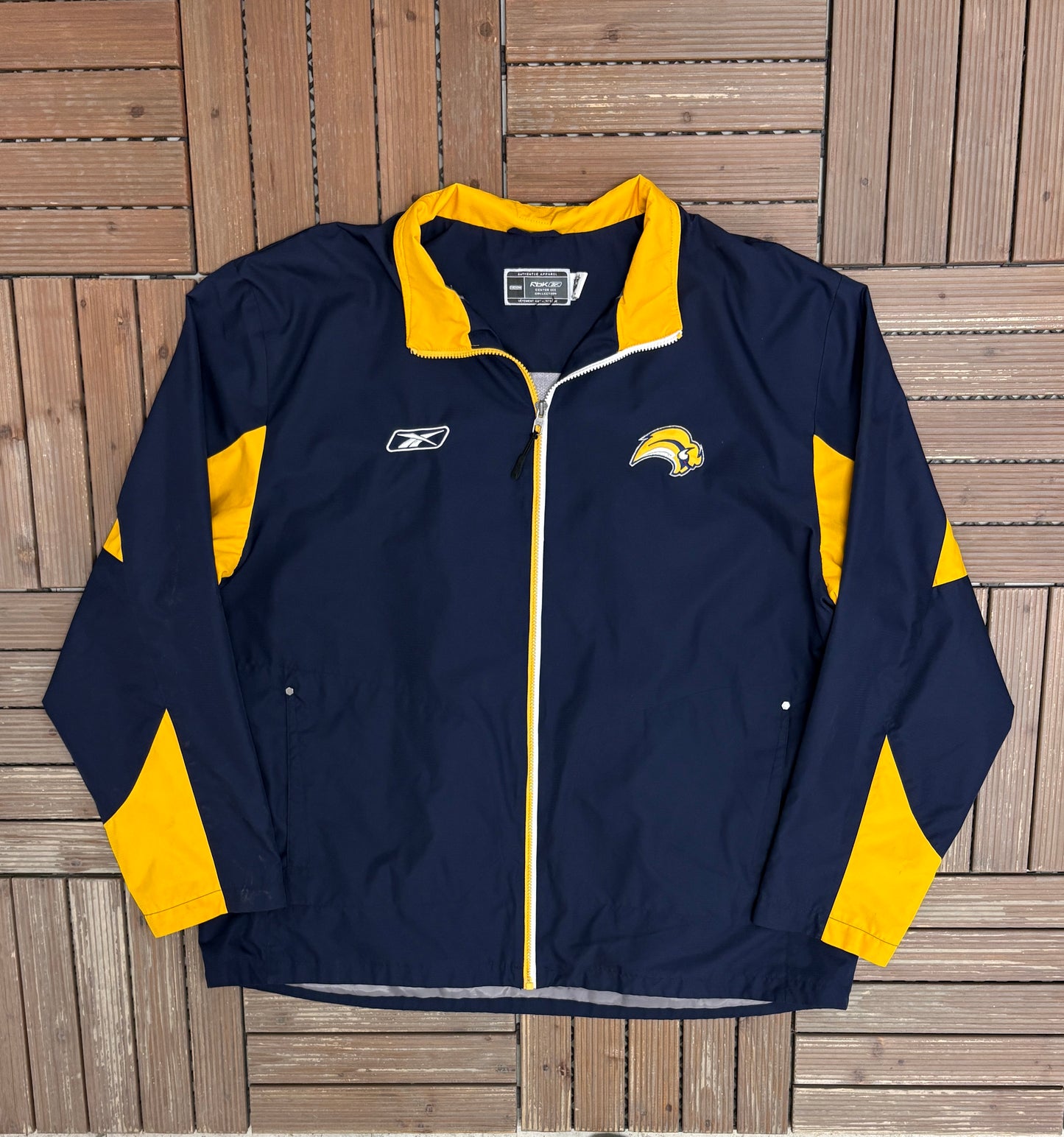 Buffalo Sabres Stitched Graphic Windbreaker | Size XX-Large | Vintage 2000s NHL Hockey Blue Jacket | (Copy)