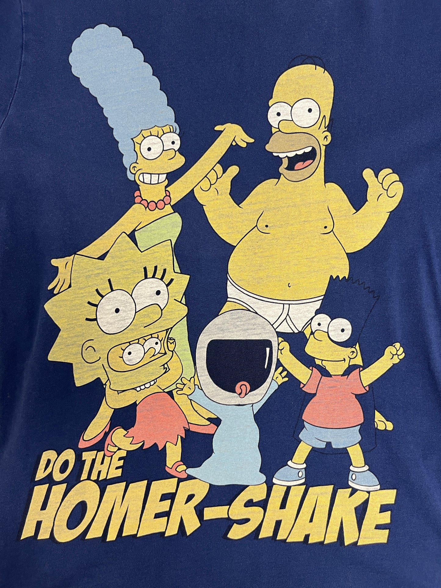 The Simpsons Do The Homer-Shake Graphic Tee | Size Large | Vintage 2000s Cartoon Promotional Blue T-Shirt |