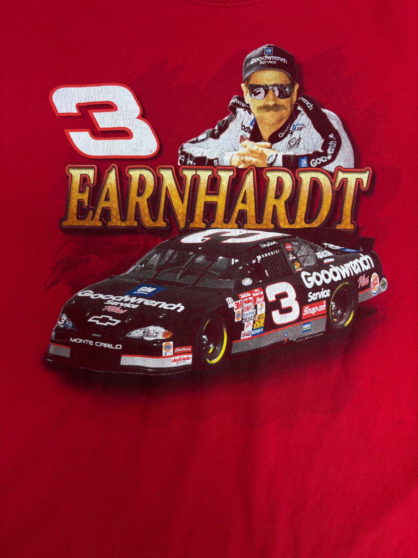Dale Earnhardt NASCAR Graphic Tee | Size X-Large | Vintage 2000s NASCAR Racing Red T-Shirt |