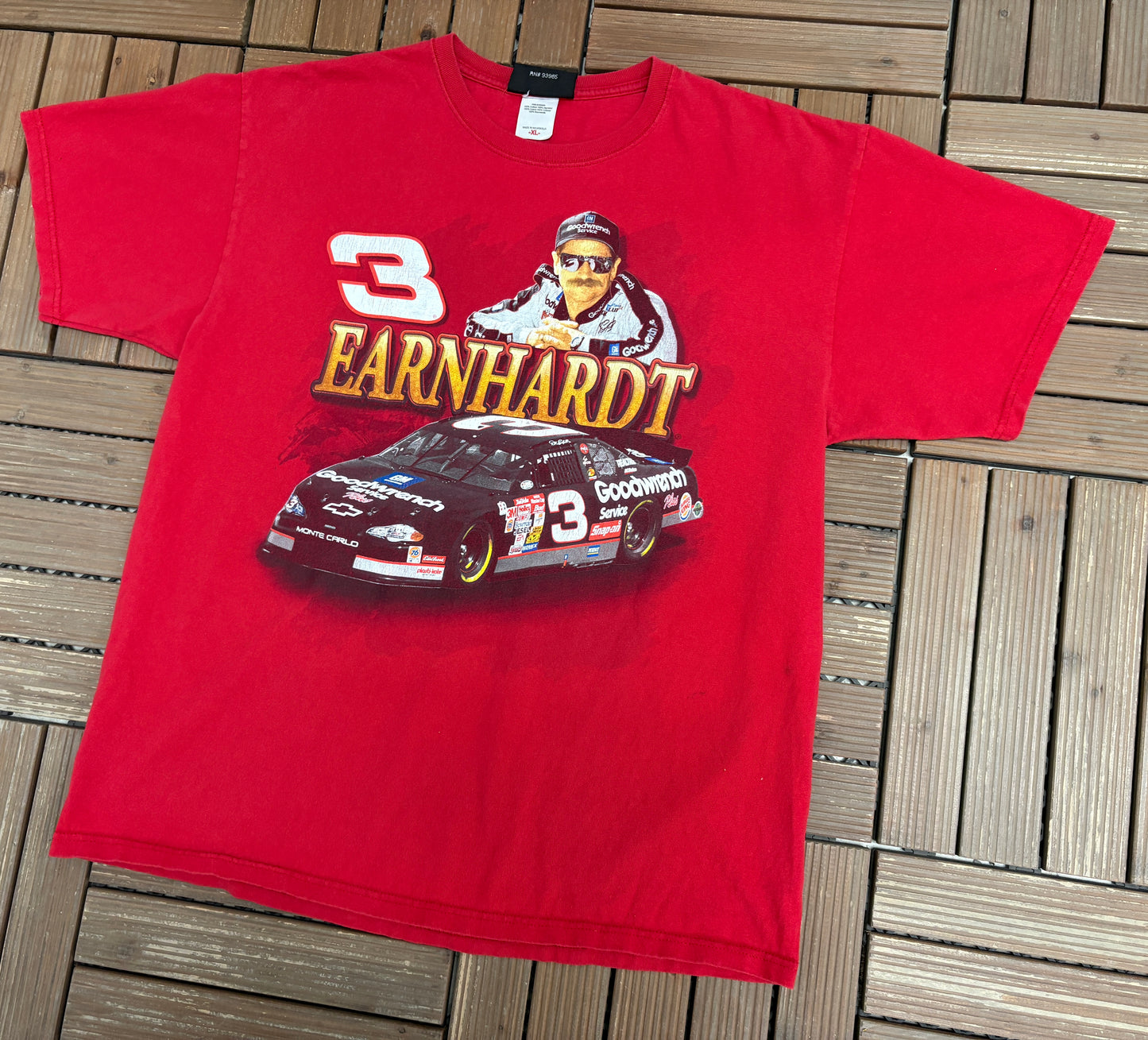 Dale Earnhardt NASCAR Graphic Tee | Size X-Large | Vintage 2000s NASCAR Racing Red T-Shirt |
