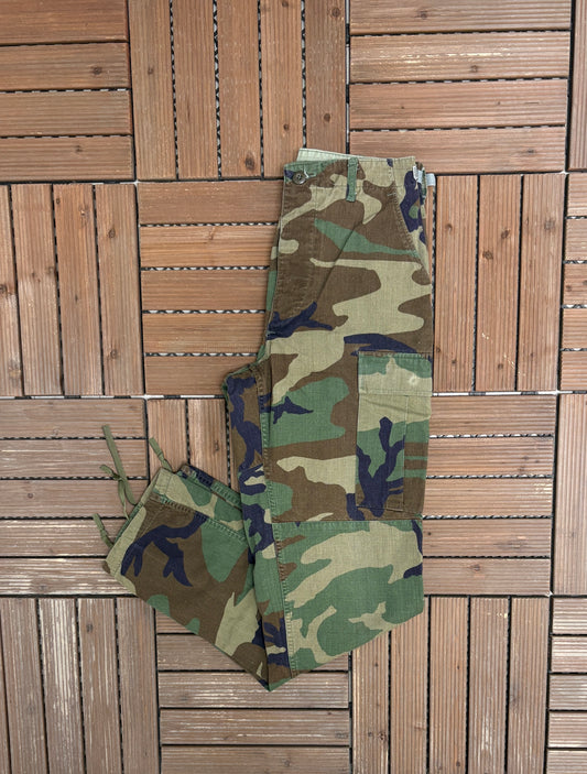 Camouflage Military Cargo Pants | Size Small-Long | Vintage 1990s Camouflage Green Cargo Pants |