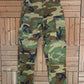Camouflage Military Cargo Pants | Size Small-Long | Vintage 1990s Camouflage Green Cargo Pants |