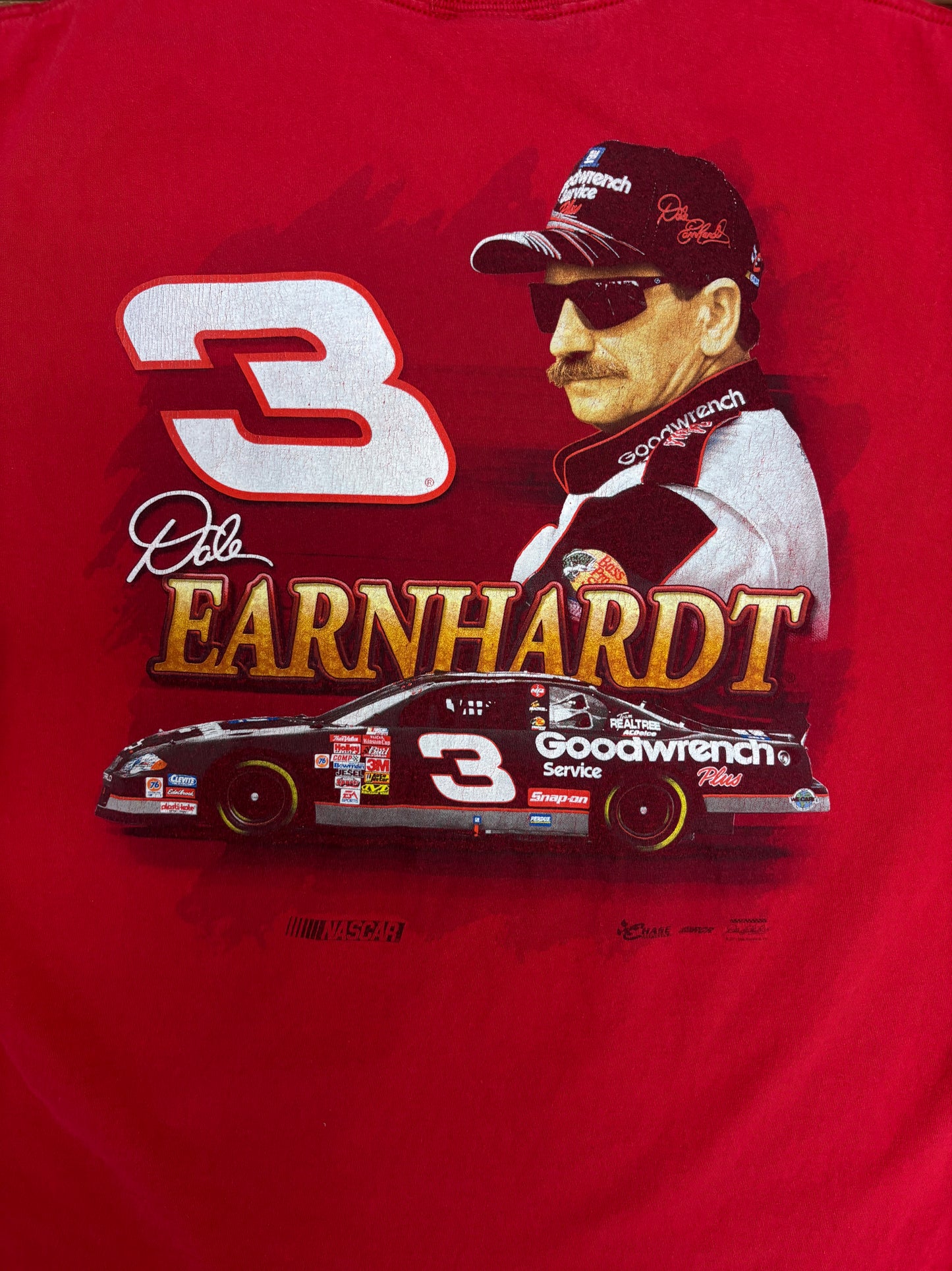 Dale Earnhardt NASCAR Graphic Tee | Size X-Large | Vintage 2000s NASCAR Racing Red T-Shirt |