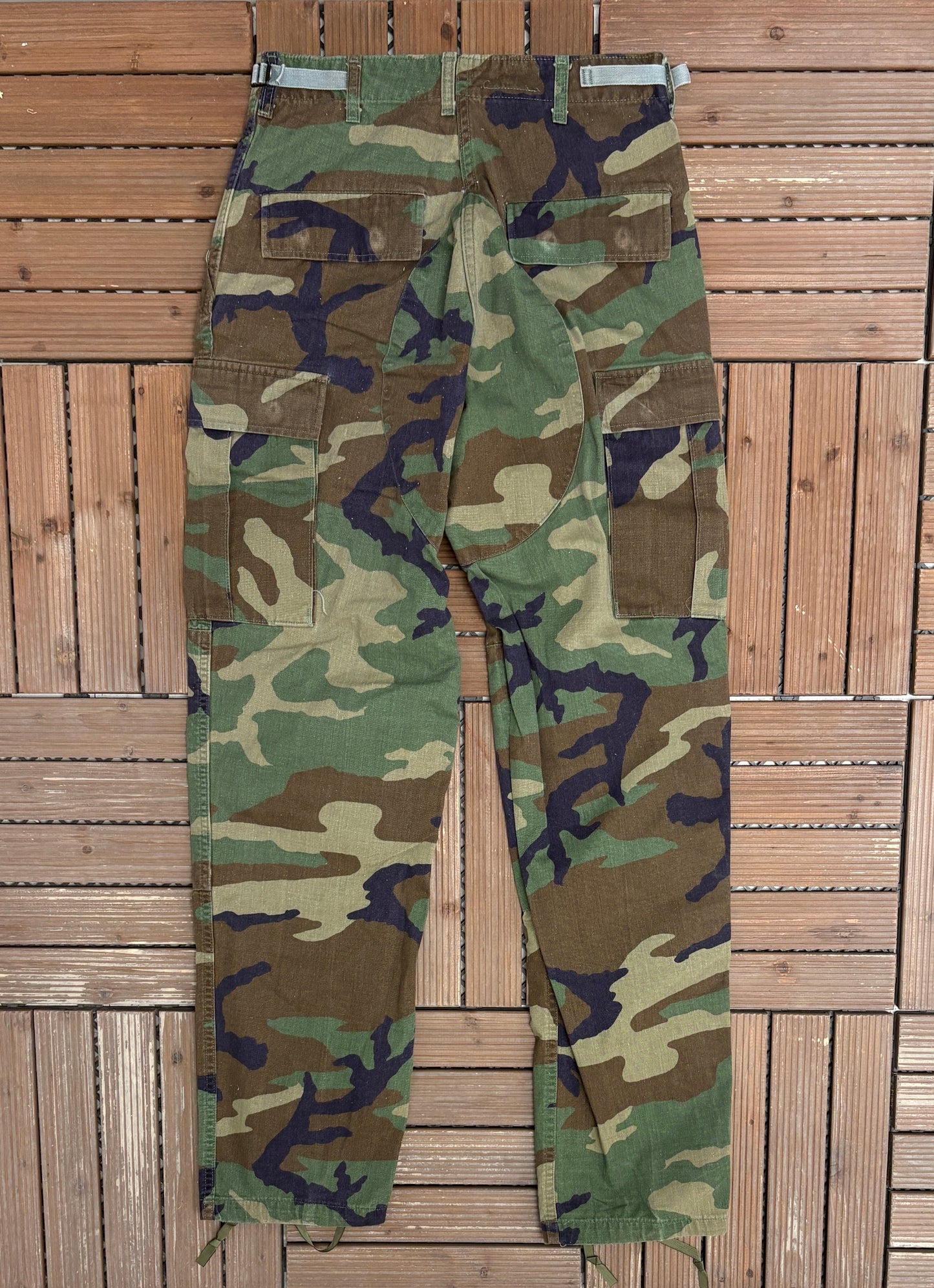 Camouflage Military Cargo Pants | Size Small-Long | Vintage 1990s Camouflage Green Cargo Pants |