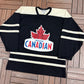 Molson Canadian Beer Hockey Jersey | Size X-Large | Vintage 1990s Promotional Hockey Black Jersey |