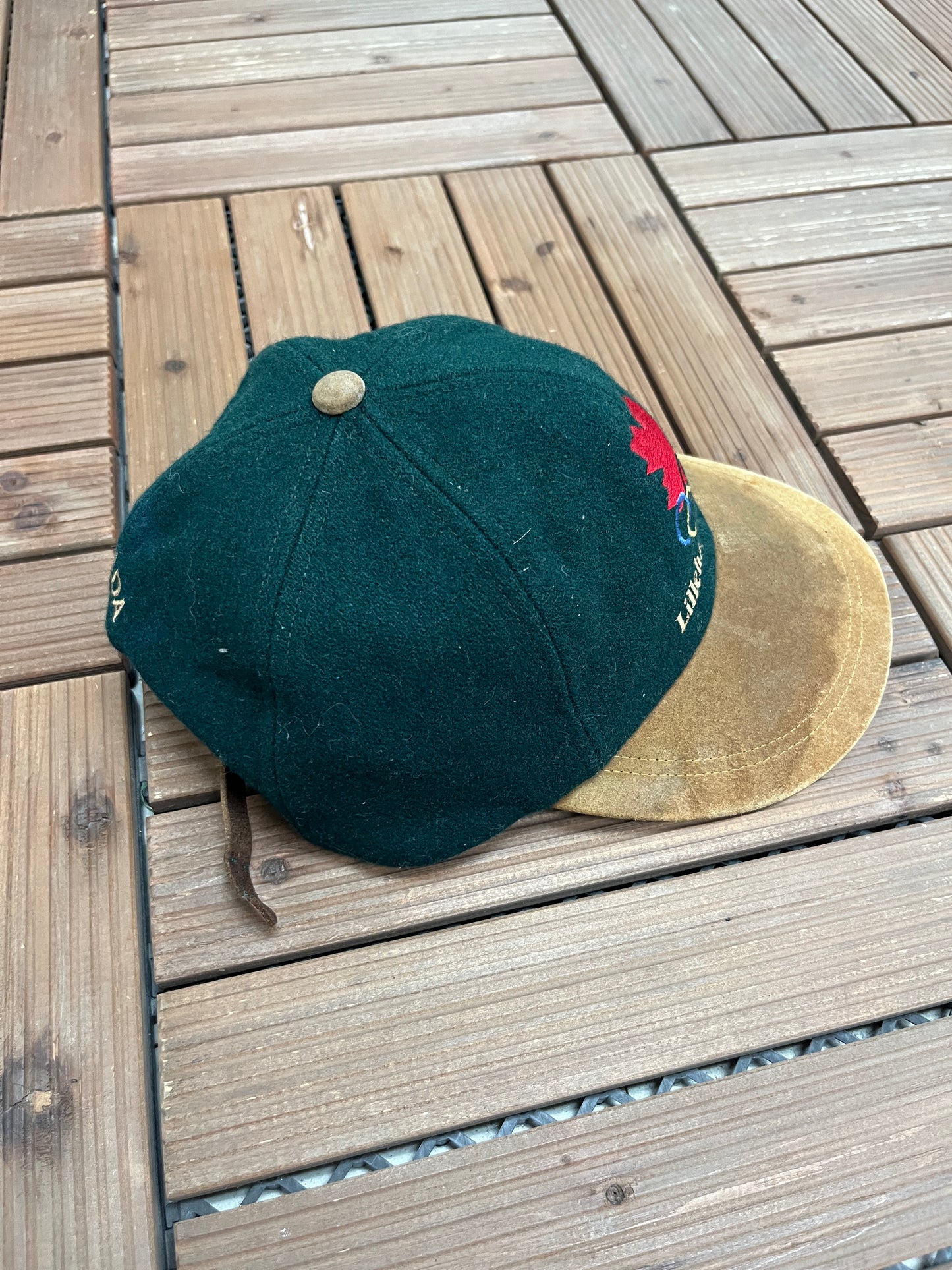 Team Canada Lillehammer '94 Olympics Embroidered Hat | Metal Clasp | Vintage 1990s Green Cap |