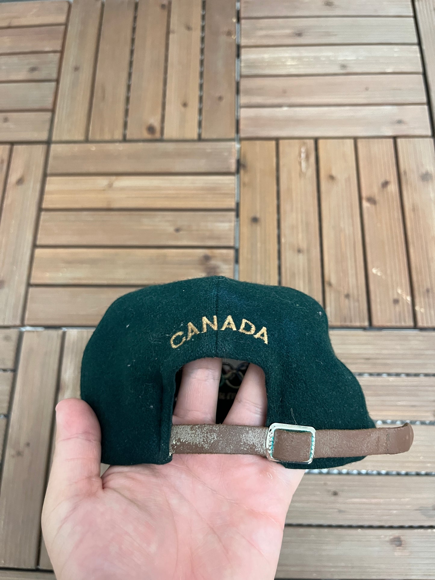 Team Canada Lillehammer '94 Olympics Embroidered Hat | Metal Clasp | Vintage 1990s Green Cap |