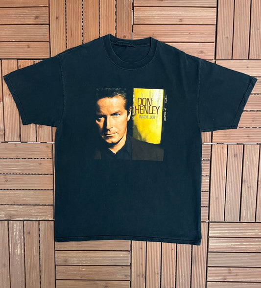 Don Henley Inside Job Tour 2001 Graphic Tee | Size X-Large | Vintage 2000s Rock Band Black T-Shirt |