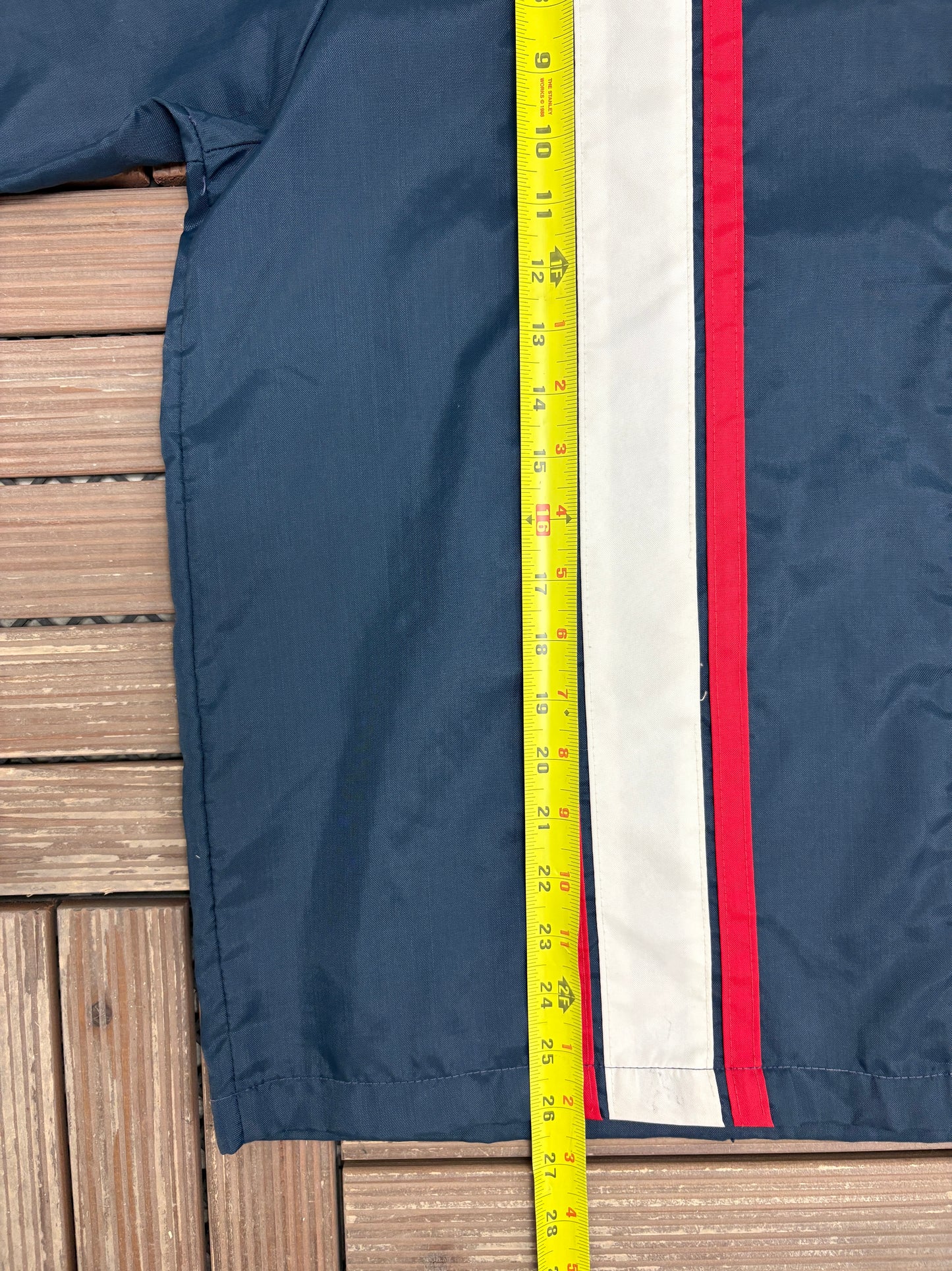 Chevrolet Stitched Graphic Windbreaker | Size X-Large | Vintage 1980s Promotional Blue Jacket |