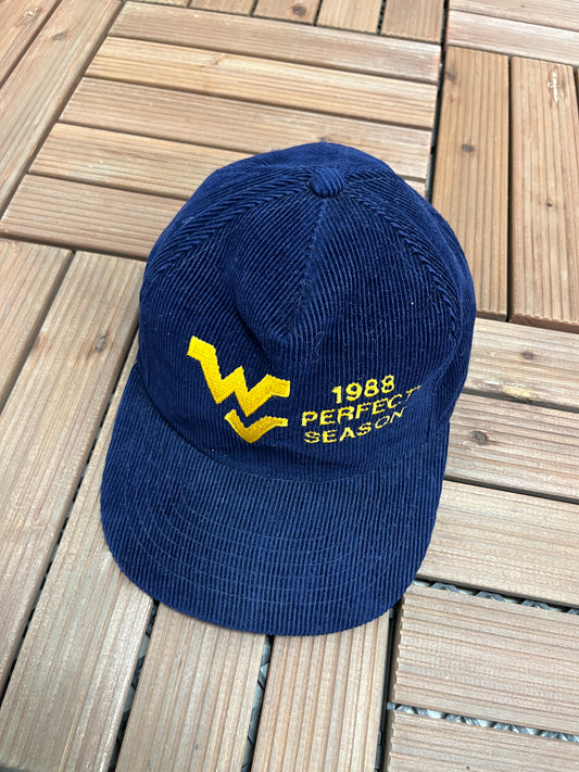 West Virginia Mountaineers 1988 Perfect Season Graphic Hat | Snap Back | Vintage 1980s College Football Blue Cap |