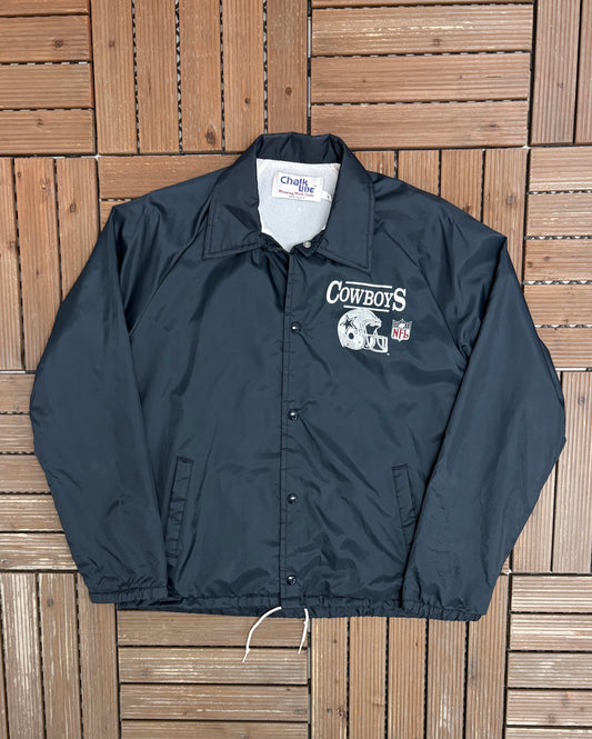 Dallas Cowboys Graphic Jacket | Size Small | Vintage 1980s NFL Football Blue Jacket |