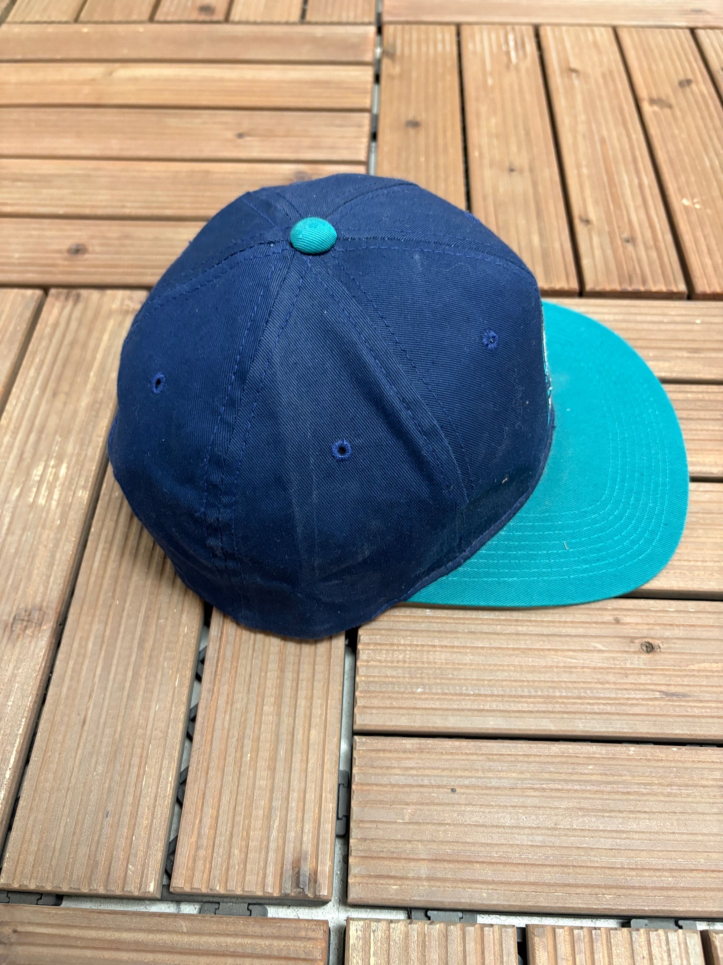 Seattle Mariners Embroidered Graphic Hat | Snap Back | Vintage 2000s MLB Baseball Blue Hat |