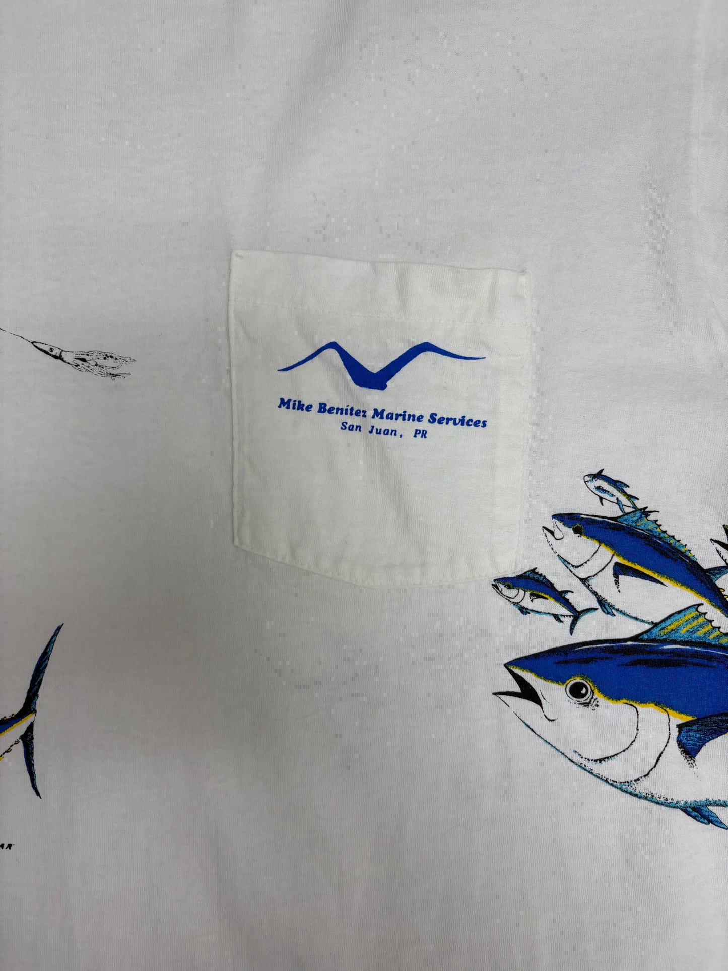 Marine Services San Juan Graphic Tee | Size X-Large | Vintage 1990s Single Stitch White T-Shirt |