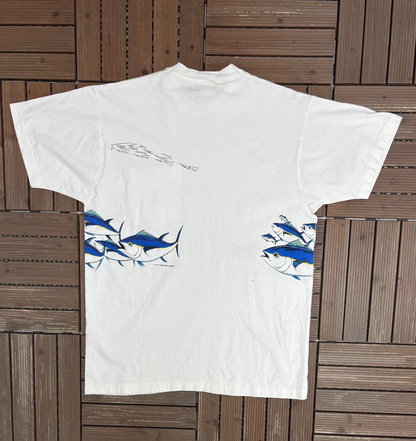 Marine Services San Juan Graphic Tee | Size X-Large | Vintage 1990s Single Stitch White T-Shirt |