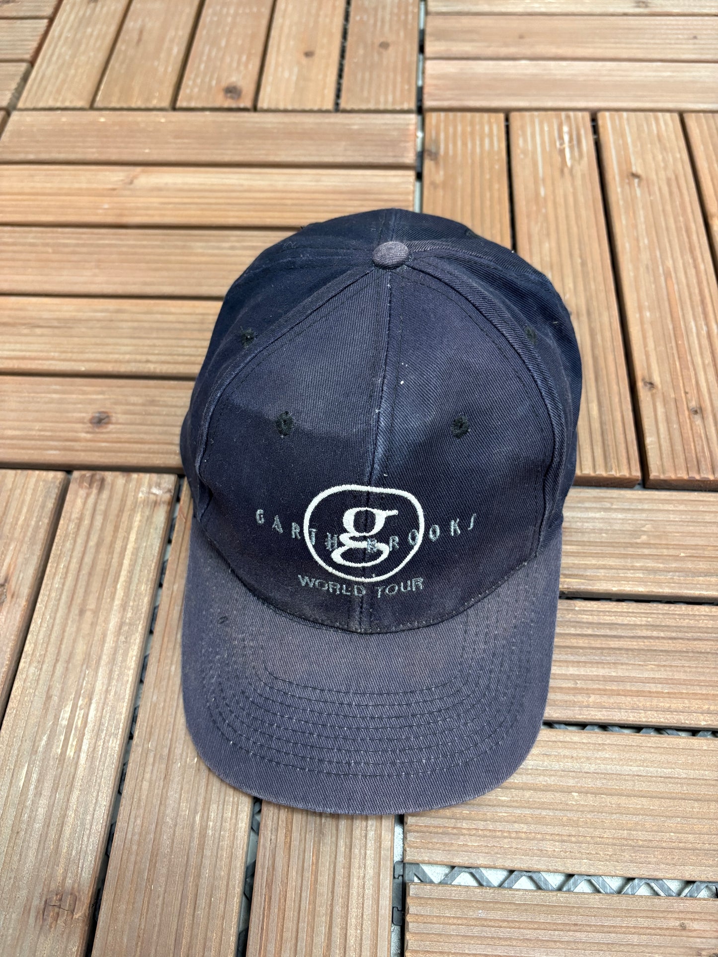 Garth Brooks World Tour Graphic Hat | Snap Back | Vintage 1990s Country Music Black Cap |