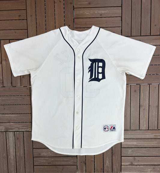 Detroit Tigers Magglio Ordóñez Graphic Jersey | Size X-Large | Vintage 2000s MLB Baseball White Jersey |