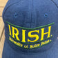 Notre Dame Fighting Irish Graphic Hat | Snap Back | Vintage 1990s College Sports Blue Cap |