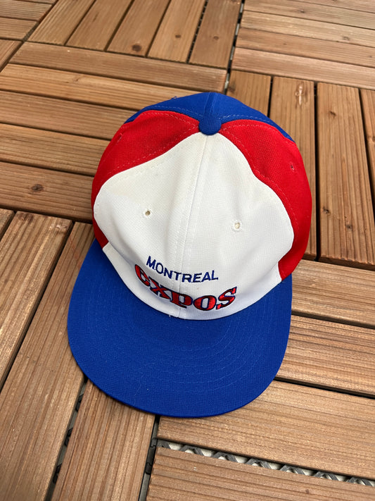 Montreal Expos Embroidered Graphic Hat | Snap Back | Vintage 1990s MLB Baseball White Cap |