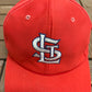St. Louis Cardinals Embroidered Graphic Hat | Snap Back | Vintage 1990s MLB Baseball Red Cap |
