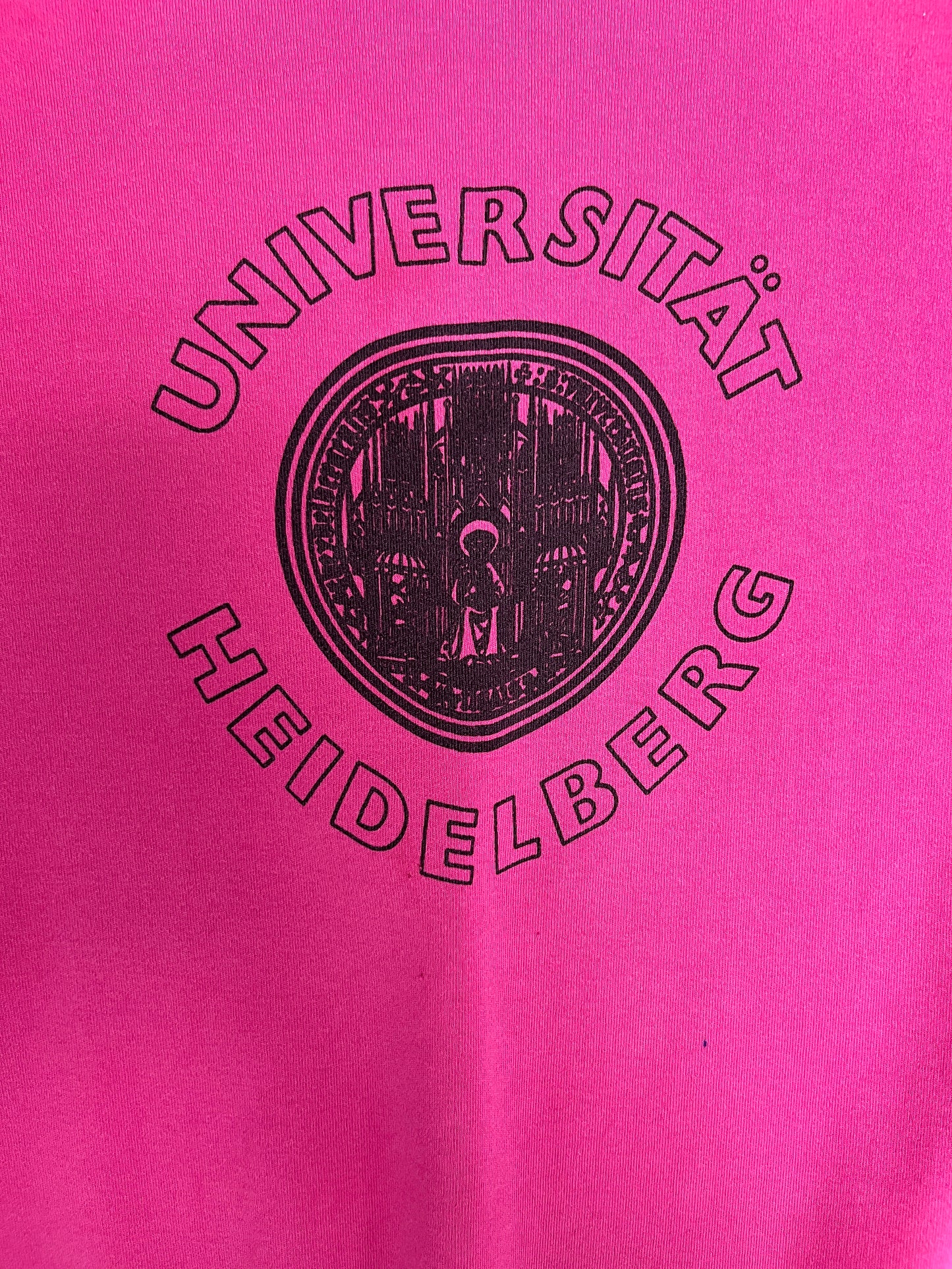 Universität Heidelberg Graphic Crewneck | Size Large | Vintage 1980s Pink University Sweater |