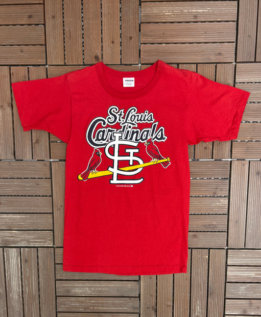 St. Louis Cardinals Graphic Tee | Size Medium | Vintage 1980s MLB Baseball Red T-Shirt |