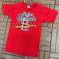 St. Louis Cardinals Graphic Tee | Size Medium | Vintage 1980s MLB Baseball Red T-Shirt |